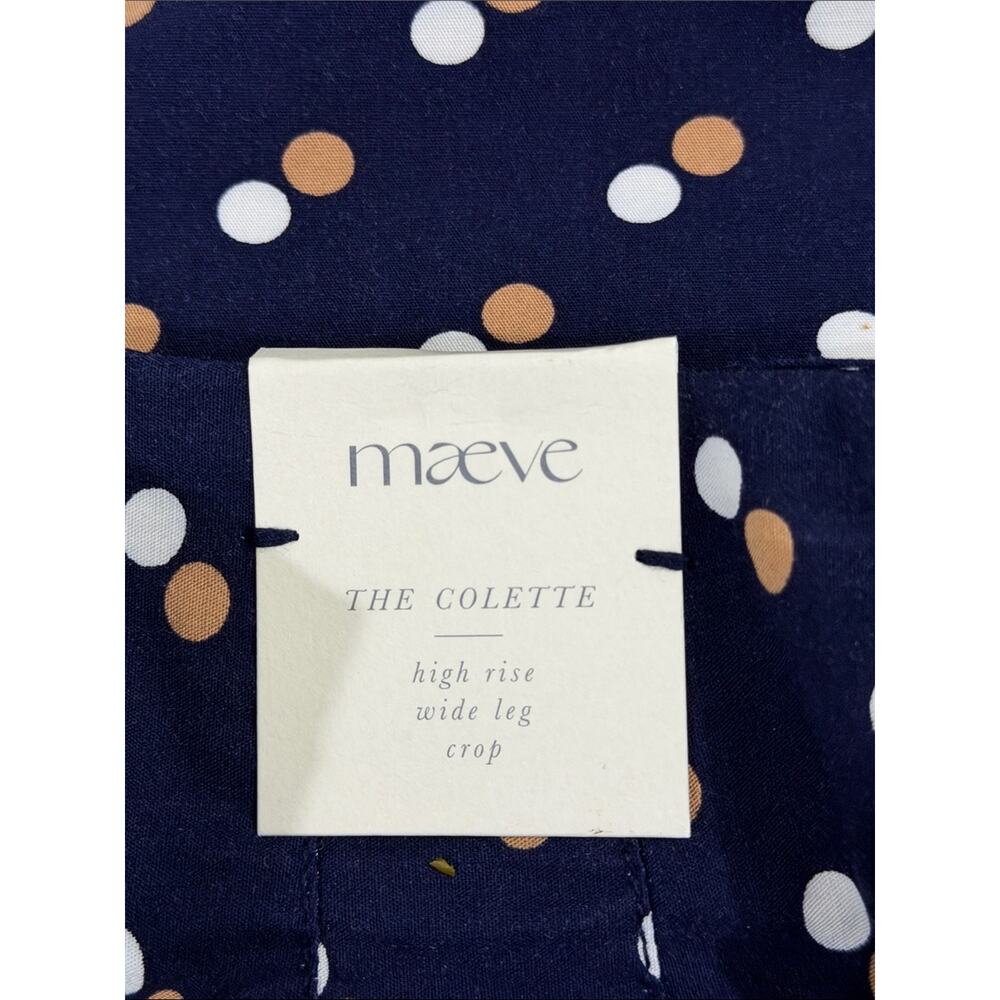 Anthropologie Maeve The Colette Polka Dot Pants Cropped Wide Leg Size 25 NEW - Picture 10 of 11